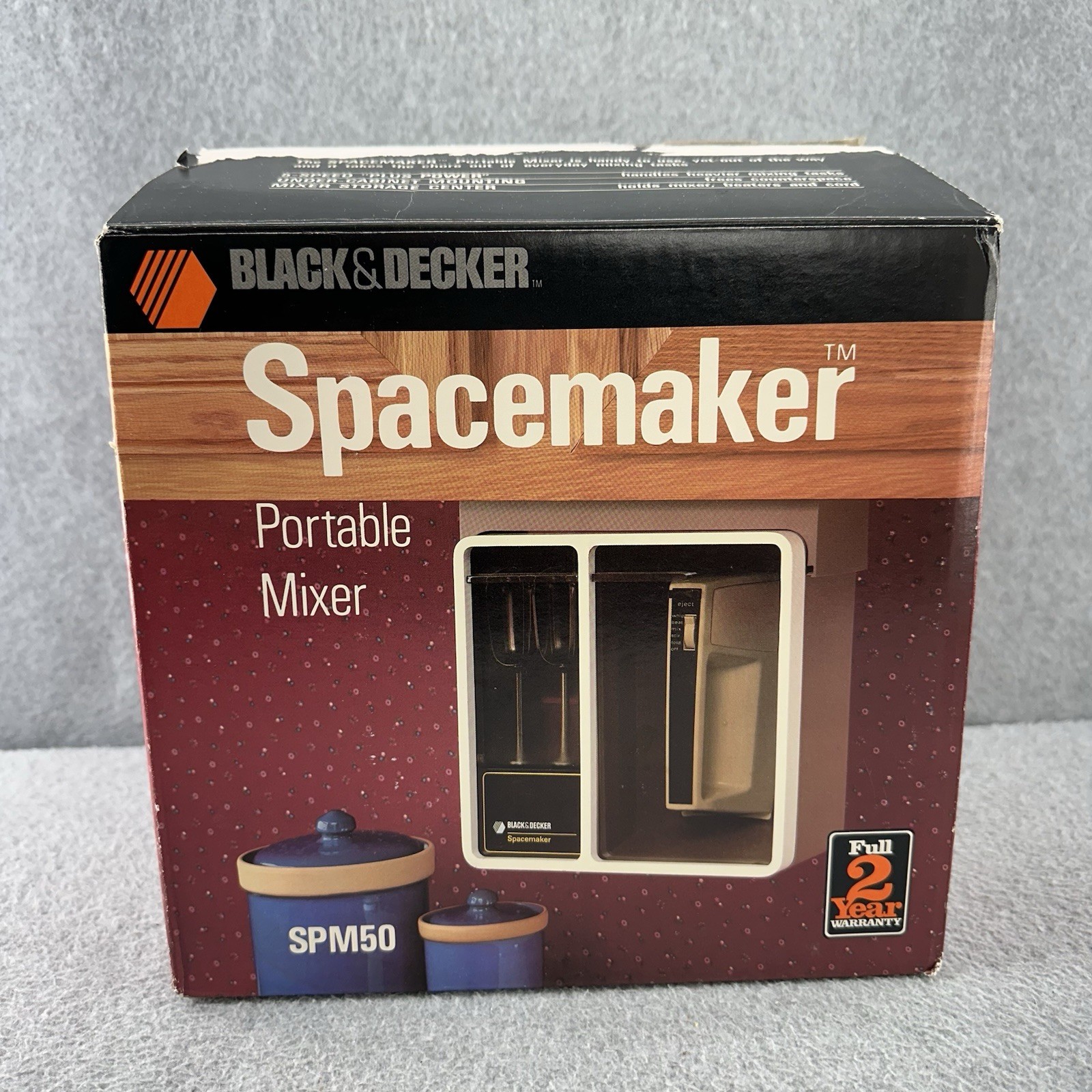 Black & Decker Spacemaker Portable Electric Hand Mixer SPM50 Vintage Brand New