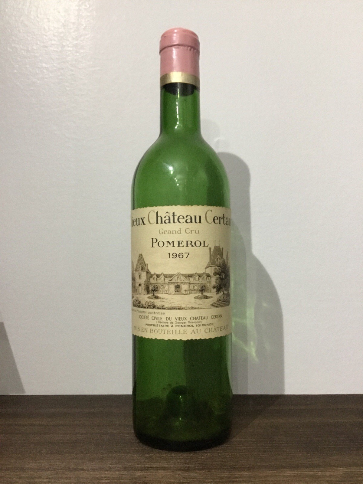 1967 VIEUX CHATEAU CERTAN, Pomerol,  Empty Bottle, vintage antique wine
