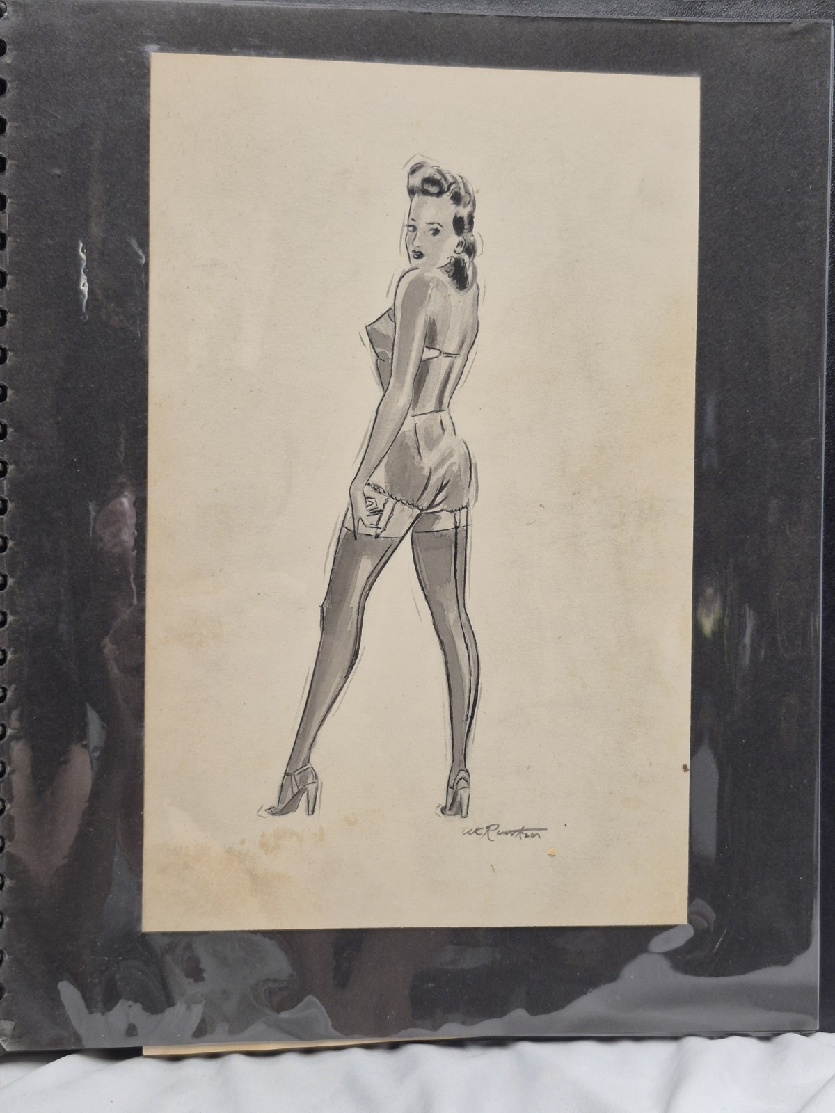 Vintage 1930s 1940s Artist Portfolio Original Fashion Advertising Drawings...