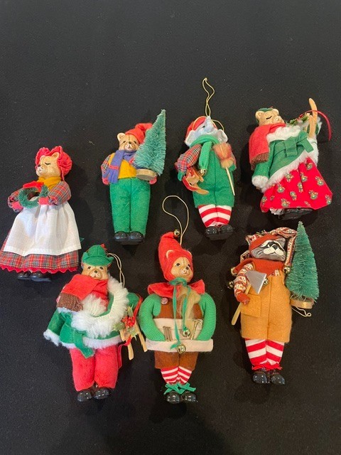 Rare VNT Set of Shenandoah Toy Animals Christmas Ornaments Stand 7\
