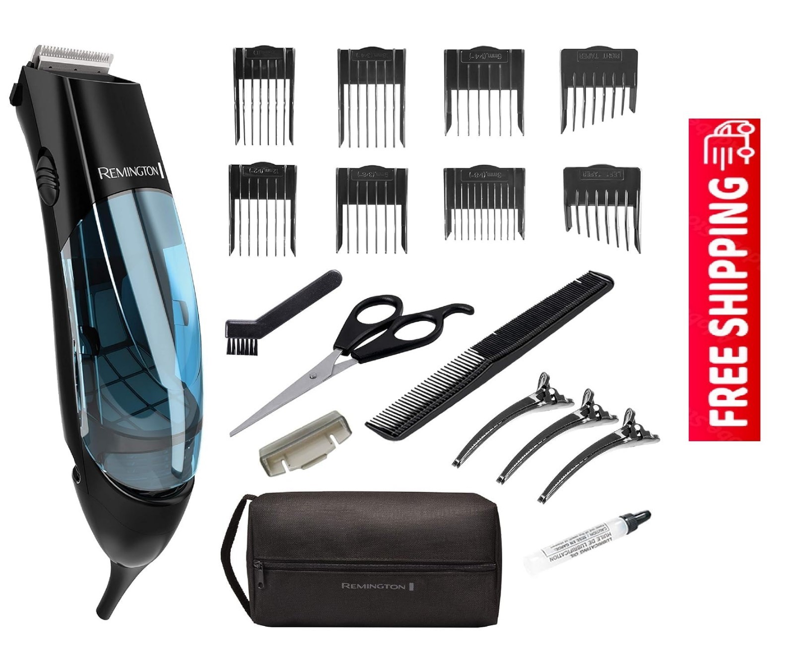 Vacuum Hair Clippers for Men, 18-Piece Haircut Kit Vacuum Hair Clippers for Men, 18-Piece Haircut Kit