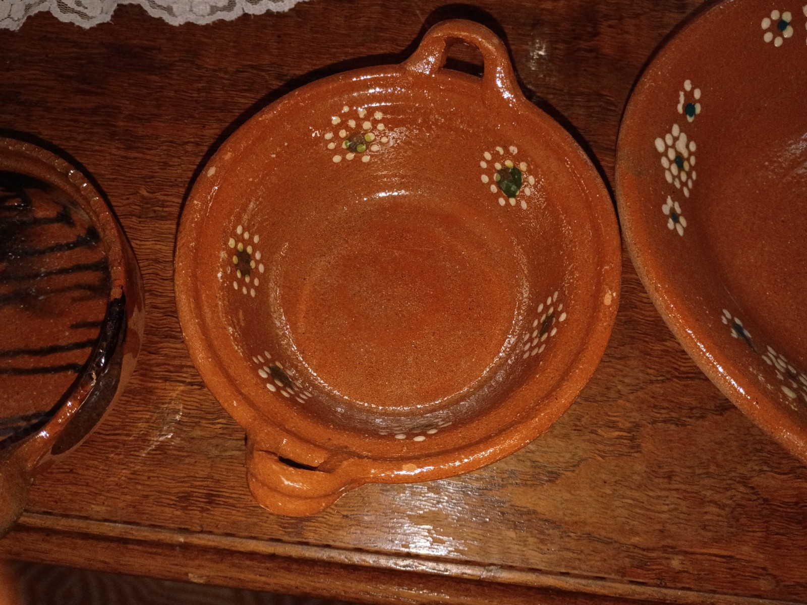 Terracotta Clay Bowl Vintage Mexican Handpainted, 6-inch