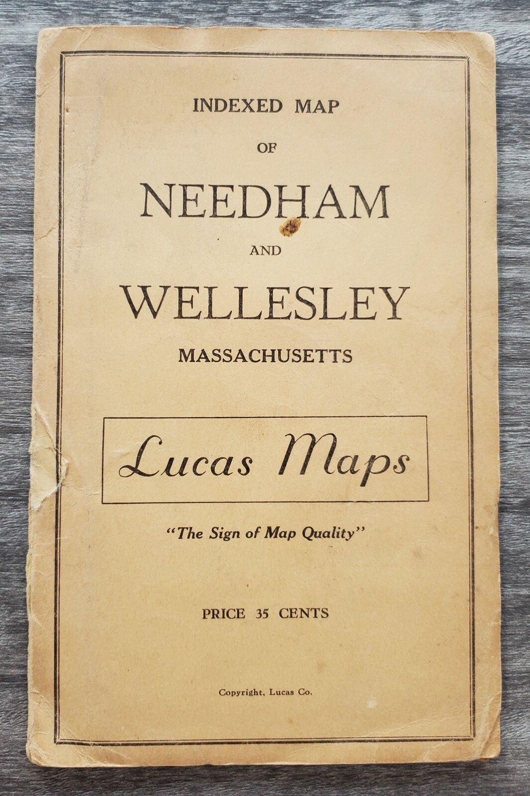 Vintage Needham & Wellesley Massachusetts Indexed Map Lucas 1946 Ephemera Vintage Needham & Wellesley Massachusetts Indexed Map Lucas 1946 Ephemera