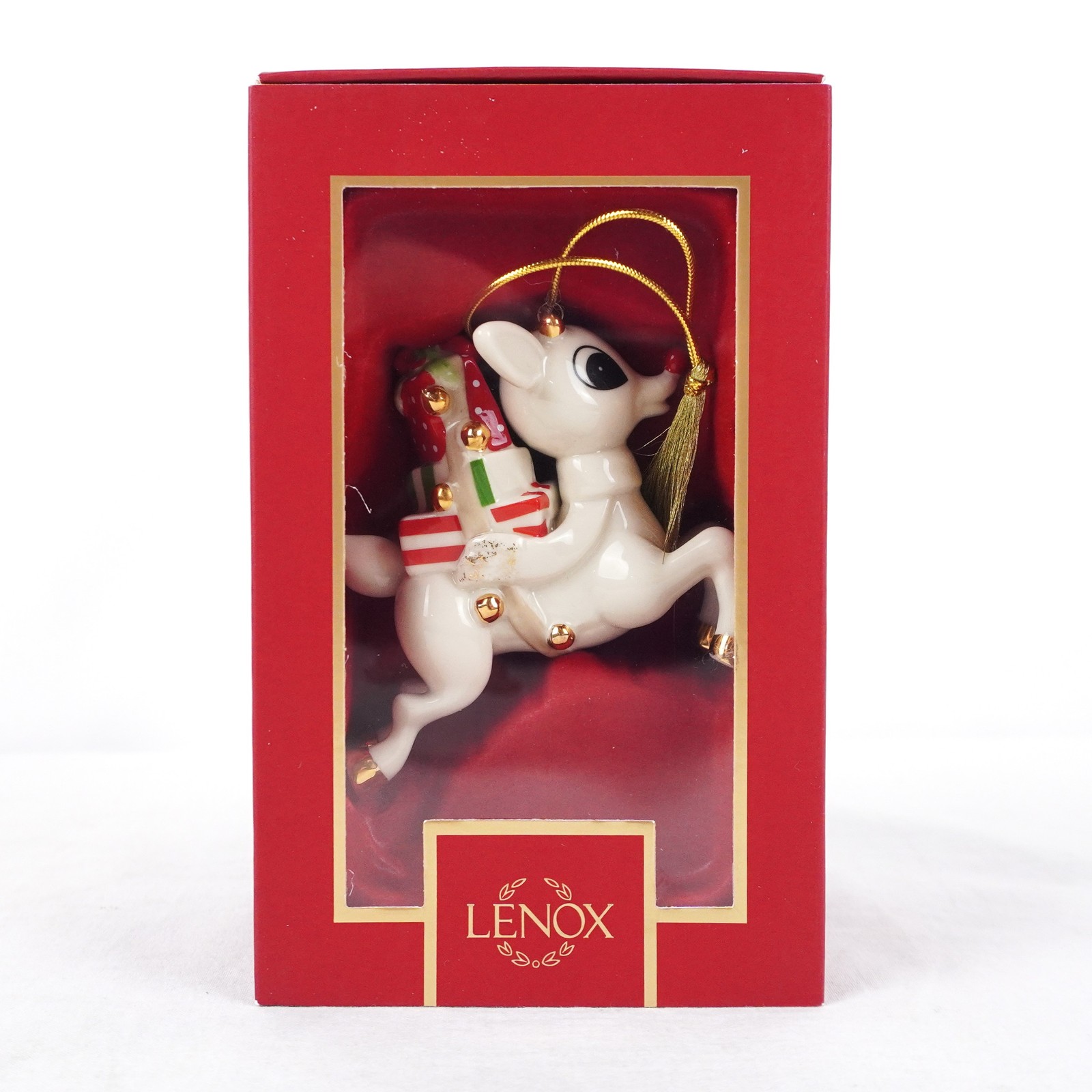 Lenox Porcelain Rudolph Gifts For All Holiday Ornament - Preowned With Box