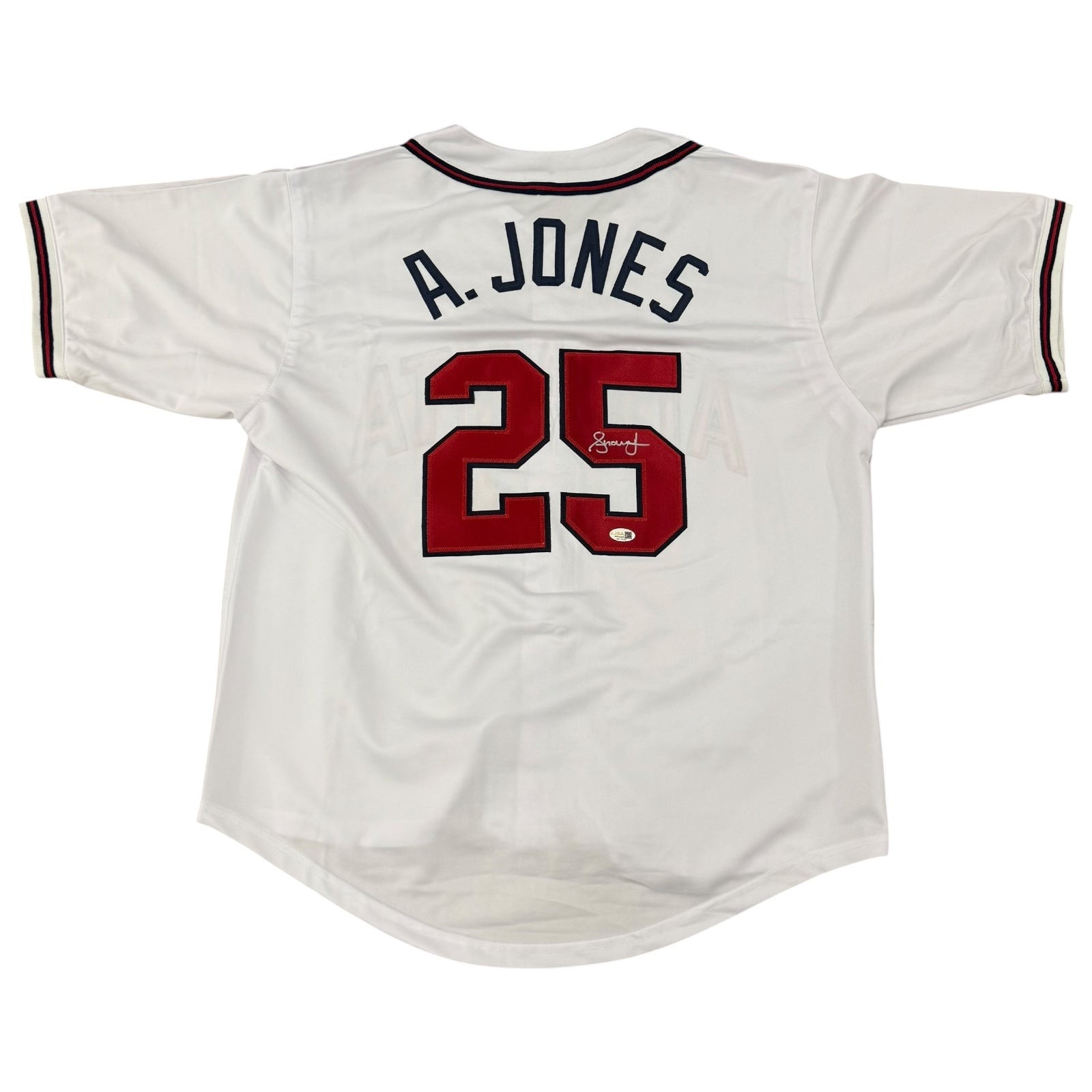 Andruw Jones Autographed Atlanta Braves (White #25) Custom Jersey - JSA