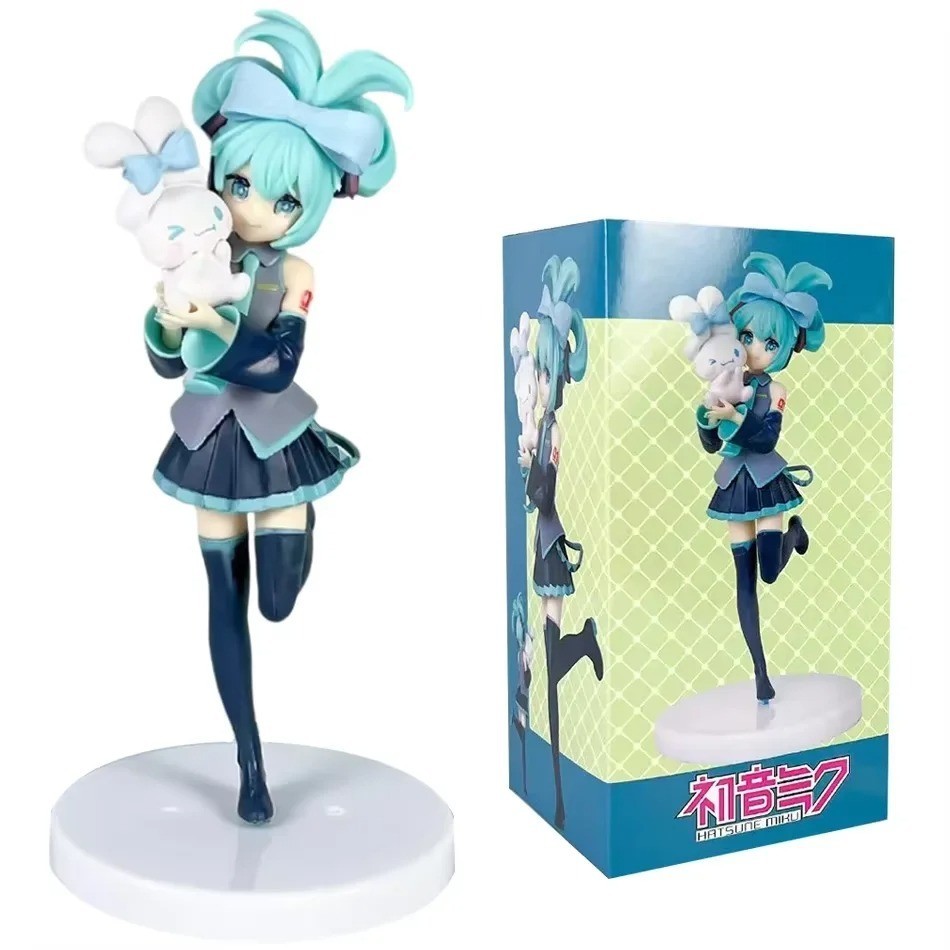 Hot 20CM Anime Hatsune Miku X Cinnamoroll Figure Anime Peripheral Collectible*