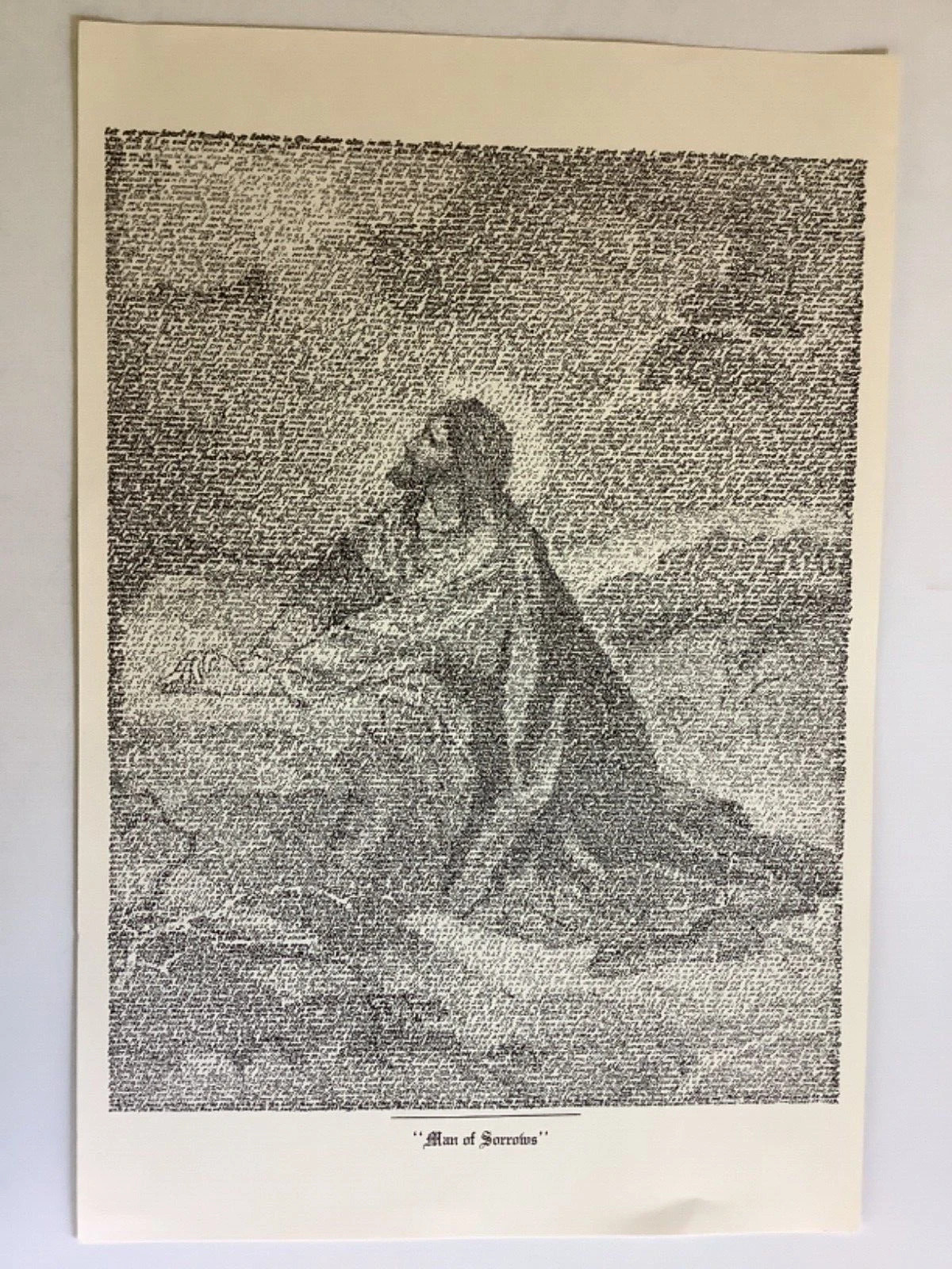 \'Man of Sorrows\' Text Art Print Poster, from Isaiah 53:3, 12x18 VINTAGE *NEW*