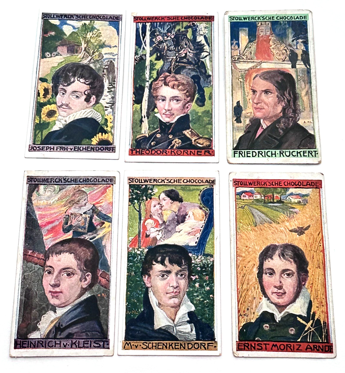 1899 Stollwerck Trade Card Lot - Album 3 Group 95 Wars of Liberation Poets 1899 Stollwerck Trade Card Lot - Album 3 Group 95 Wars of Liberation Poets