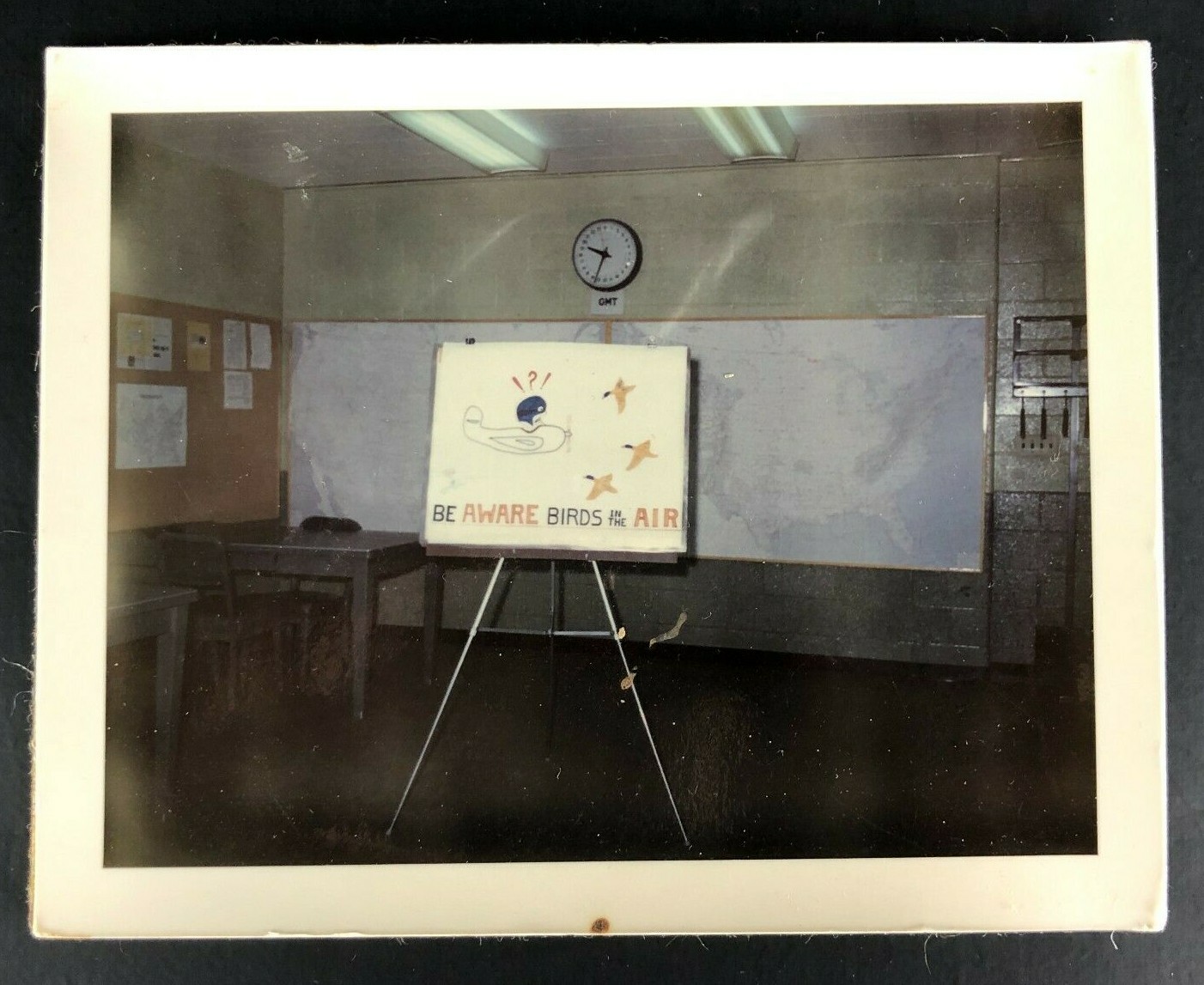 VTG Real Photo Polaroid Original Snapshot Photograph Aviation Class Seth Thomas