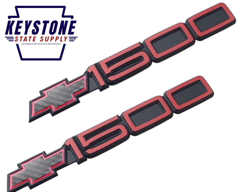 1990 1991 Chevrolet Silverado 1500 Red Door Emblems Badge Decal Replacement 2pc