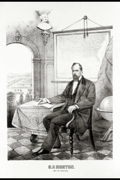 Photo:Oliver P Morton Indiana Governor 1860s  Portrait Military Review