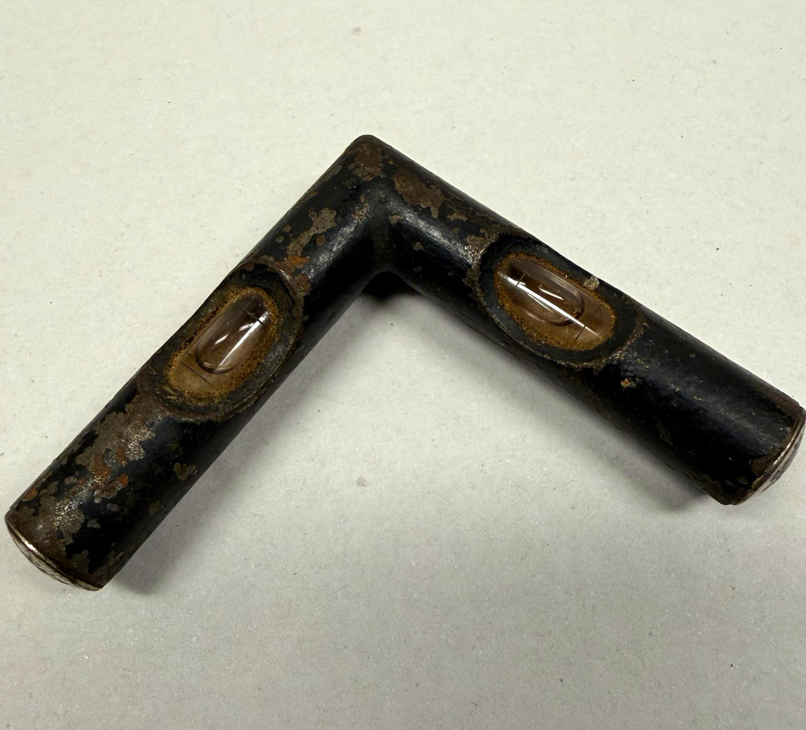 Antique Starrett No.136 90-Degree Cross Test Pocket Spirit Level w/ Bubble Vials