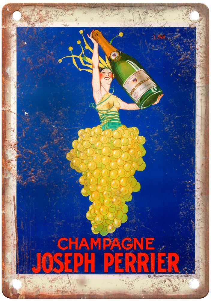Champagne Joseph Perrier Vintage Liquor Poster Reproduction Metal Sign E724 Champagne Joseph Perrier Vintage Liquor Poster Reproduction Metal Sign E724
