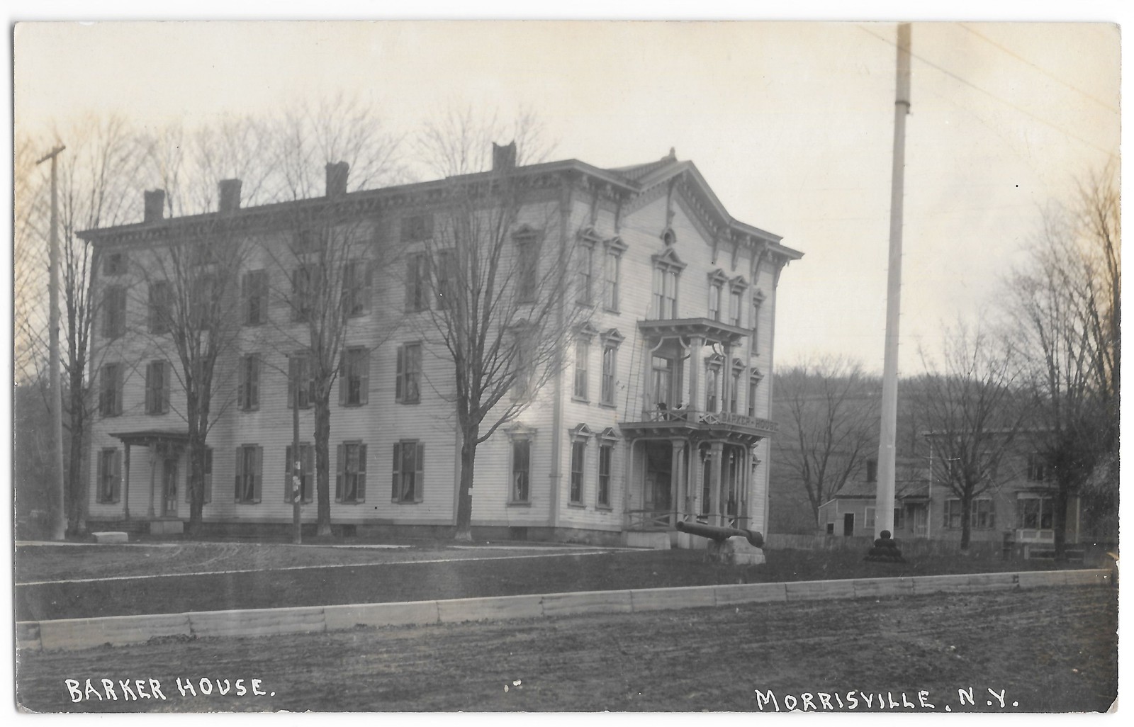 Barker House Hotel Morrisville NY New York c1912 Real Photo RPPC Postcard