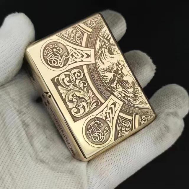 ZORRO 912 Retro High-end Waterproof Sealed Armor Kerosene Lighter Hinge Metal