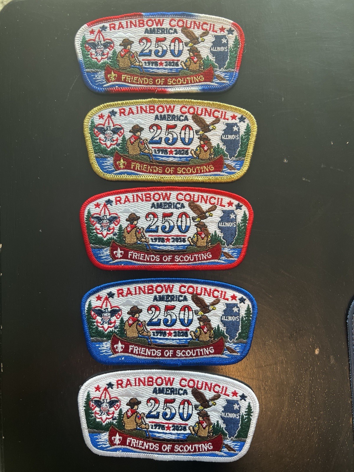 Rainbow Council CSP Limited Edition 250th America FOS Patch Set -5 Patches