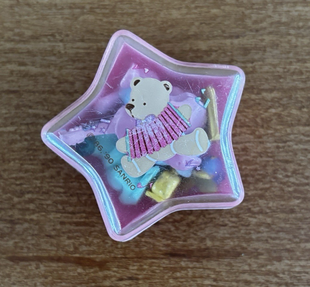 Vtg 1990 Sanrio Winki Bear Music Star Compact Playset COMPLETE Micro Toy Rare