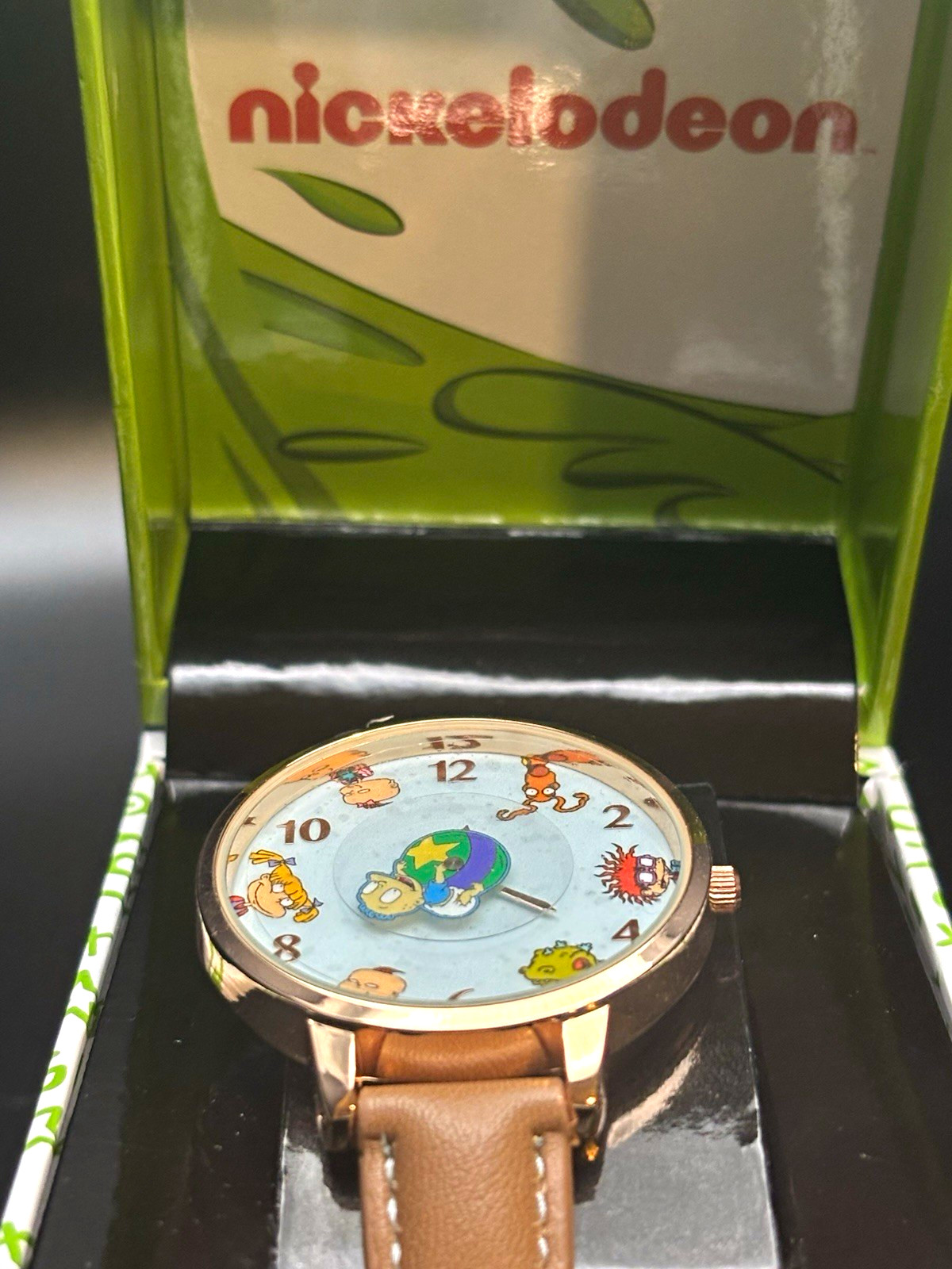 Nickelodeon Rugrats Quartz Analog Watch Brown Leather Strap w/ Box Nickelodeon Rugrats Quartz Analog Watch Brown Leather Strap w/ Box