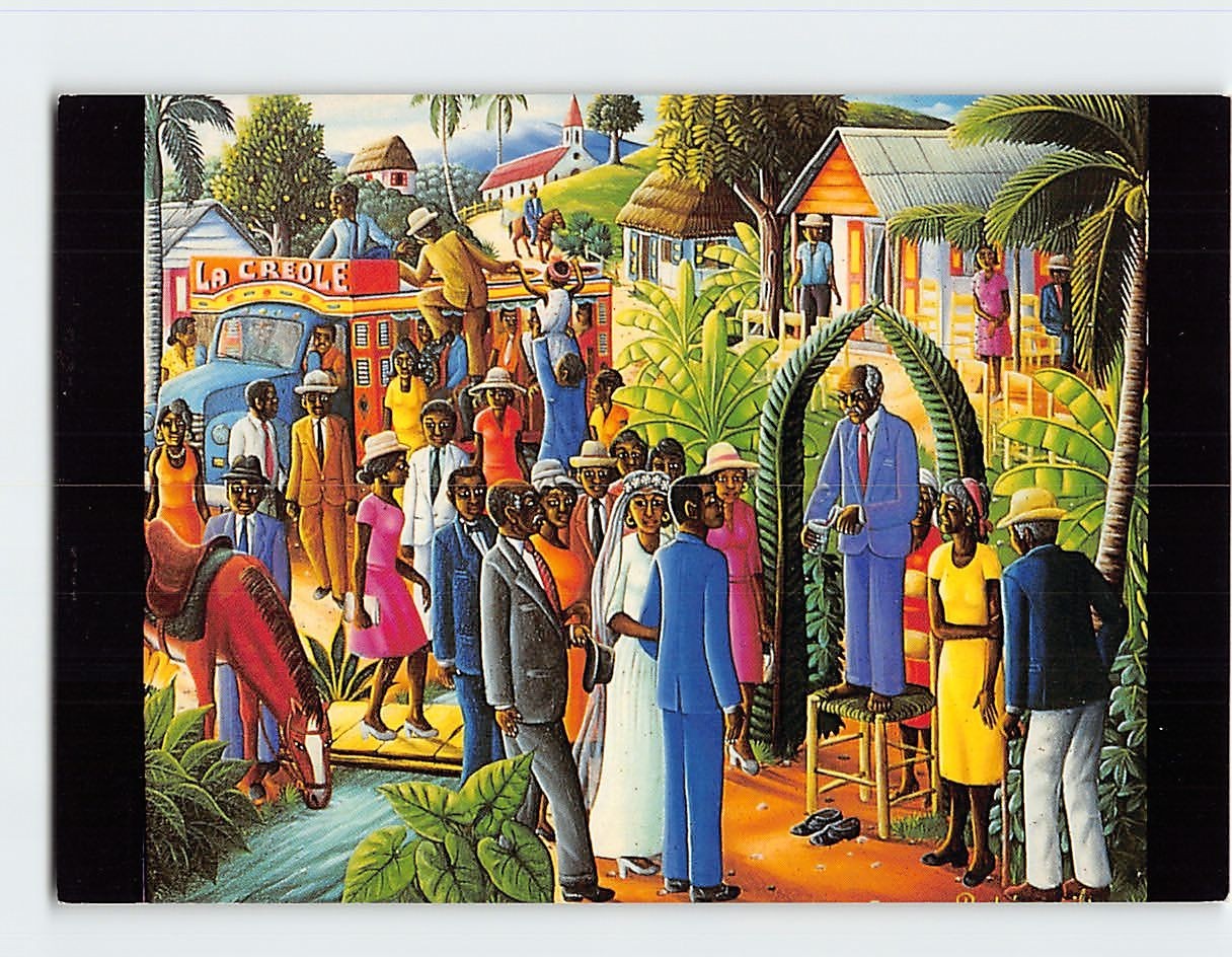 Postcard Marriage Painting by Andre Normil