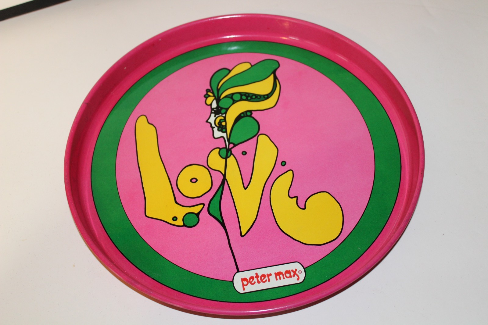 Vintage 60’s Peter Max “Love” Metal Tray Psychedelic Pop Art (1937-2026)