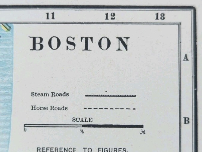 Vintage 1894 BOSTON MASSACHUSETTS Map 11