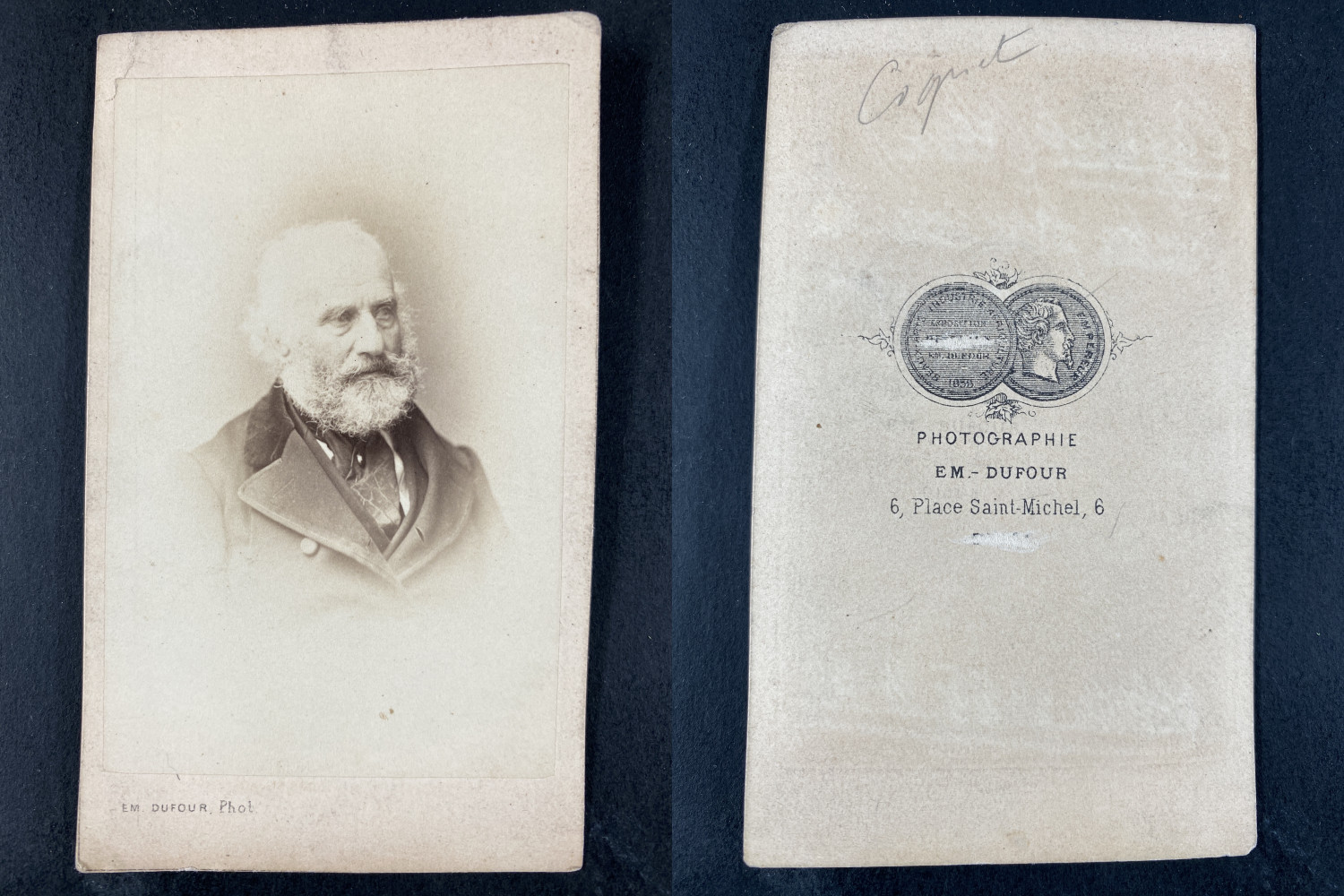 Dufour, Paris, Adolphe Coquet, architect vintage cdv albumen print.Adolphe Co
