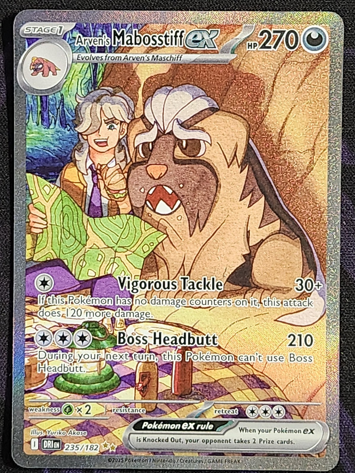 Pokemon Arven's Mabosstiff EX 235/182 Destined Rivals DRI