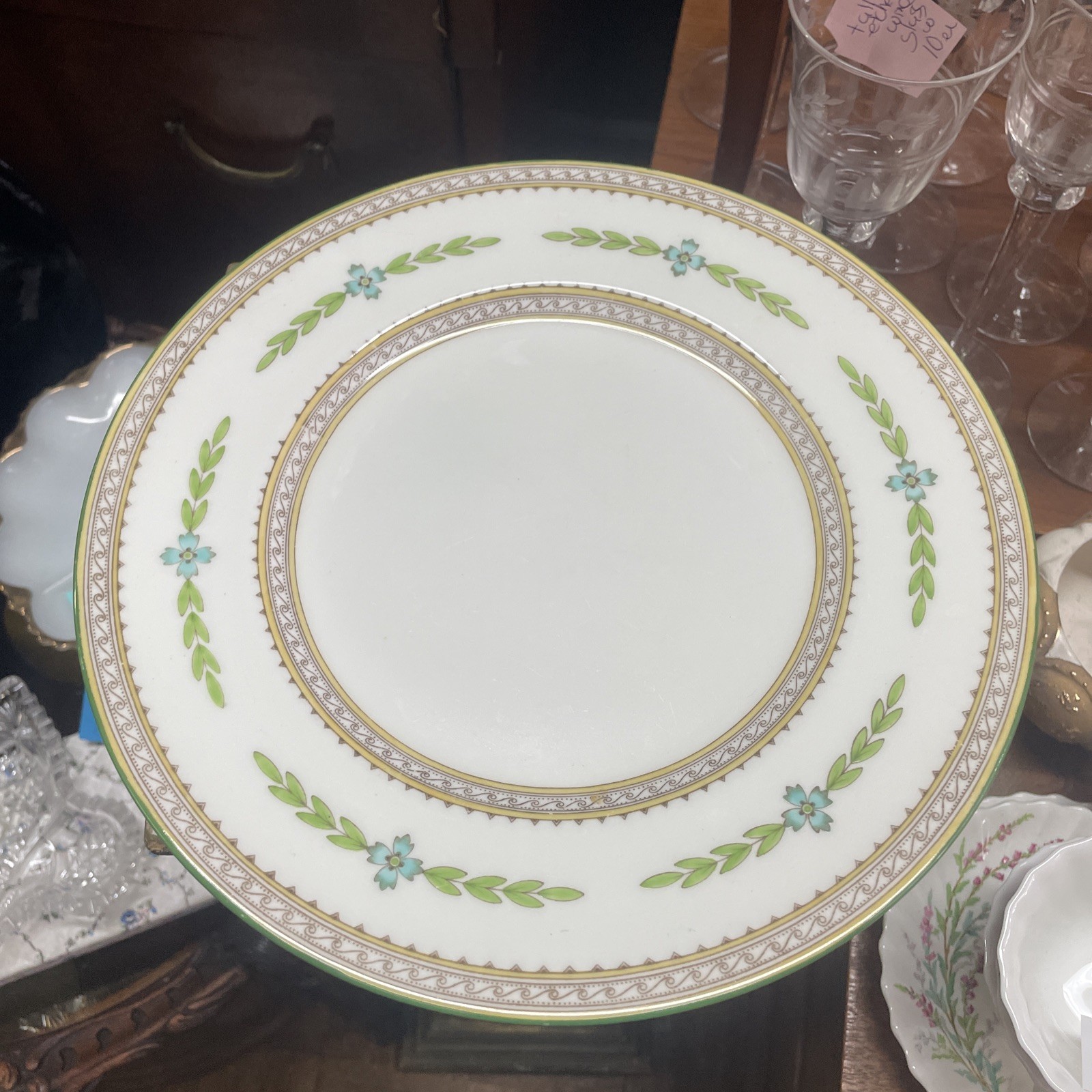 Minton Kent Dinner Plate Green Leaf Vintage English B4305 Minton Kent Dinner Plate Green Leaf Vintage English B4305