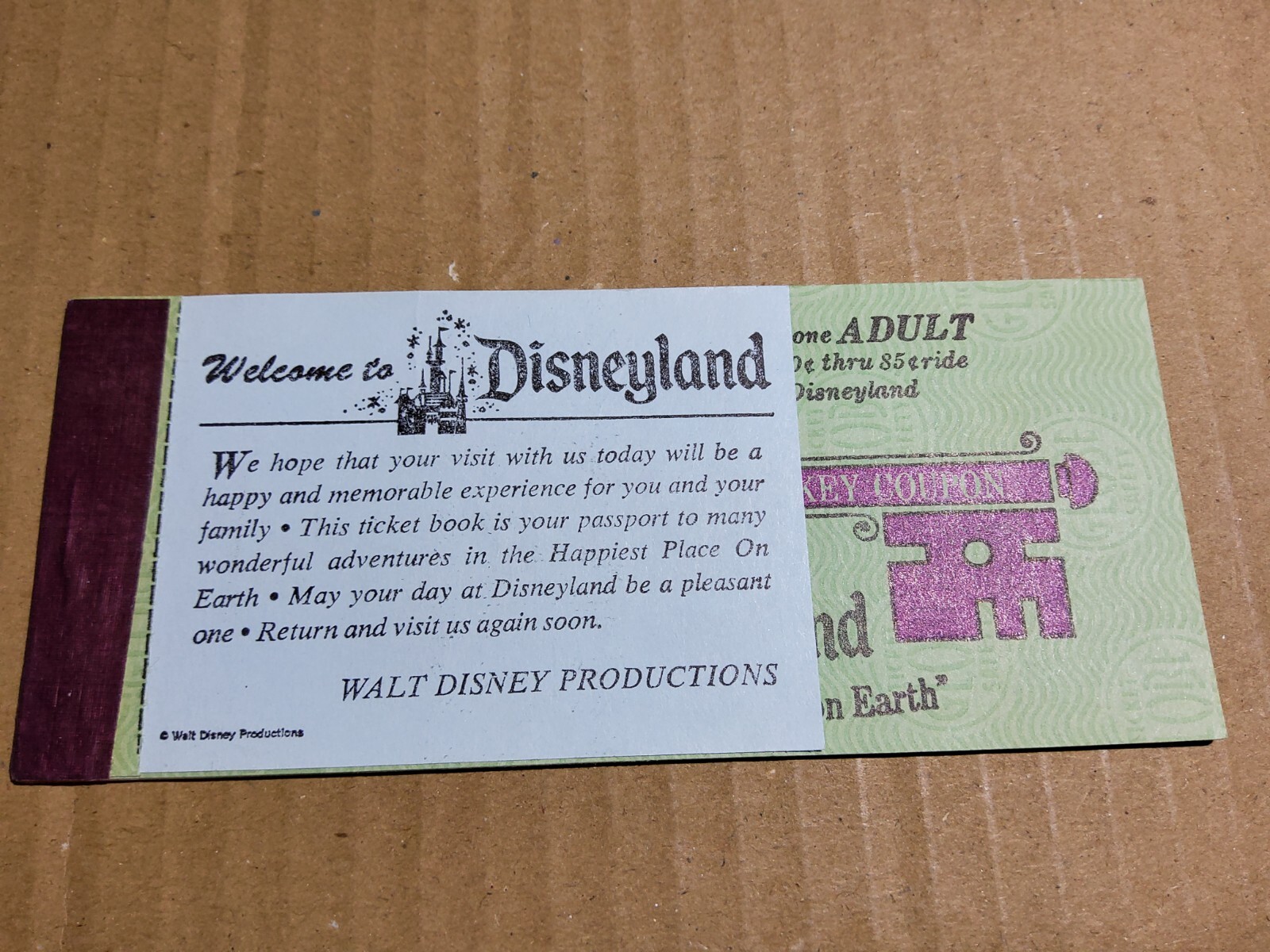 1974 Disneyland Adult Magic Key ticket coupon book booklet Disney old 1970\'s