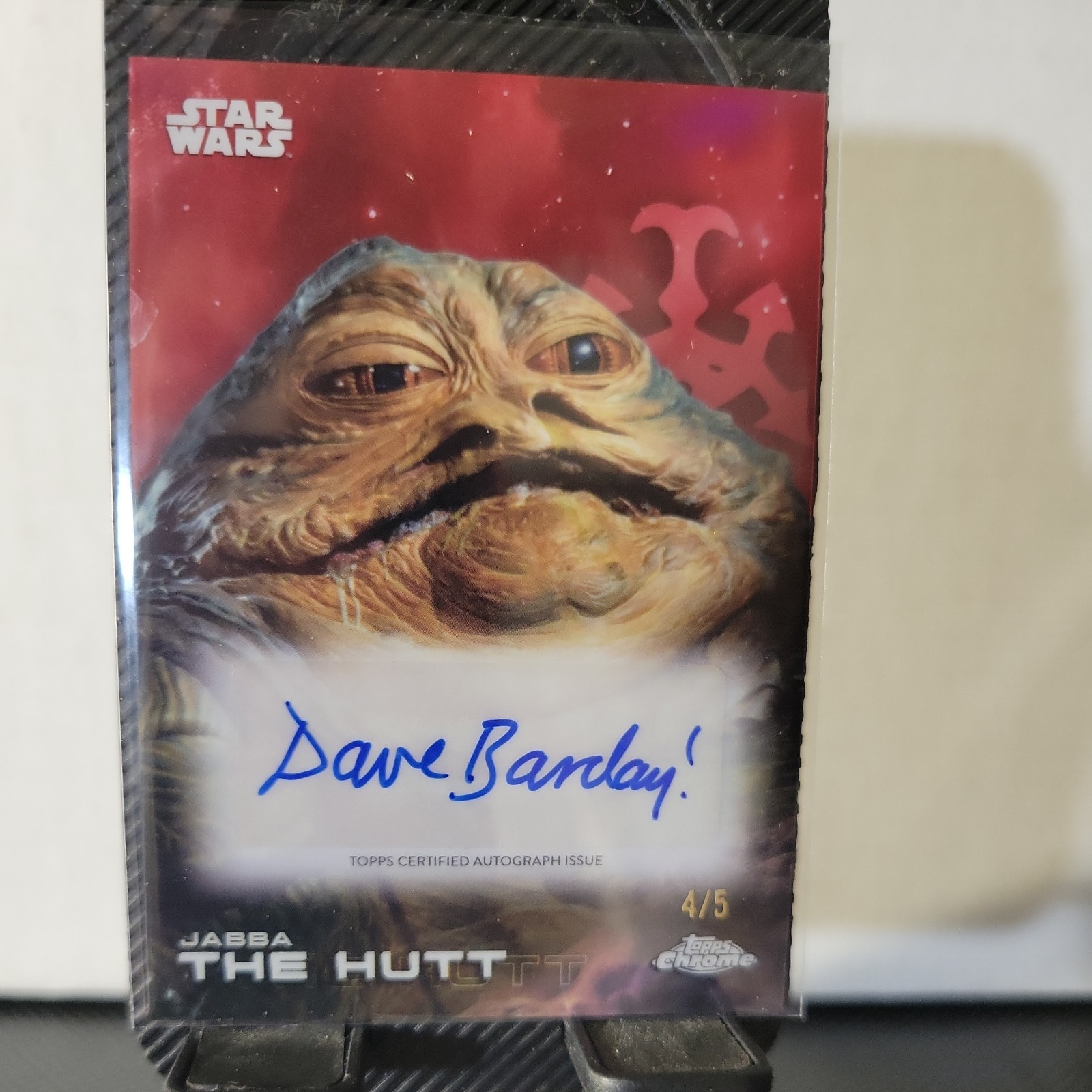 2025 Topps Star Wars Red Chrome Refractor Jabba the Hutt David Barclay Auto /5