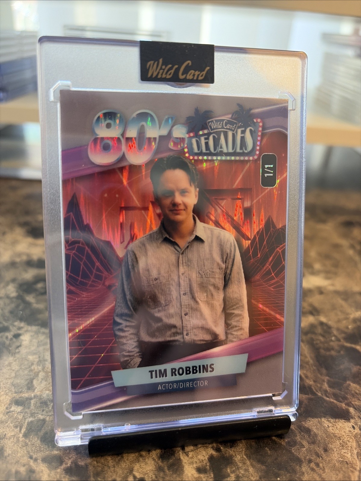 Tim Robbins 1/1 Shock Prizm 2026 Wild Card Decades 80’s - Shawshank Redemption Tim Robbins 1/1 Shock Prizm 2026 Wild Card Decades 80’s - Shawshank Redemption