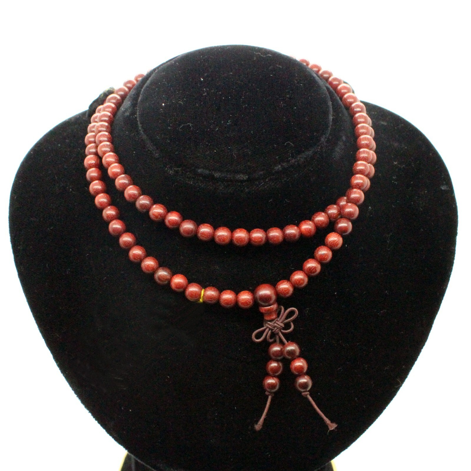 Chinese Yellow Rosewood Beads Rosary Praying Necklace ws221