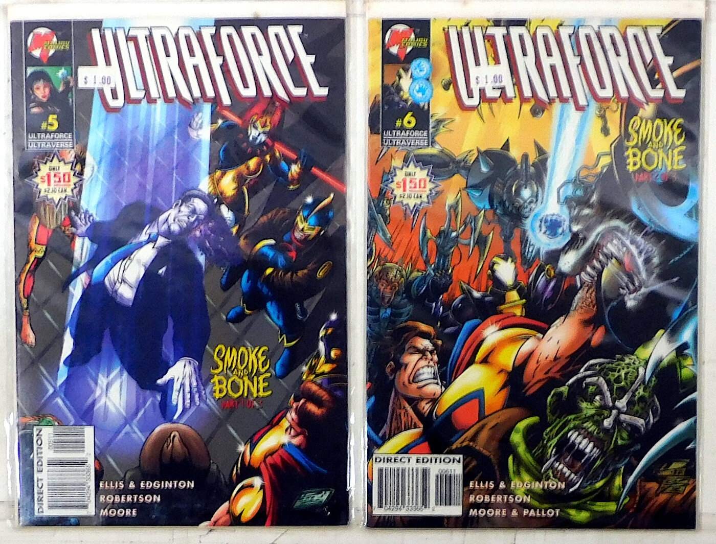 Ultraforce Lot of 2 #5, 6 (1996) Malibu Comics UltraForce 1st Print Comic Books
