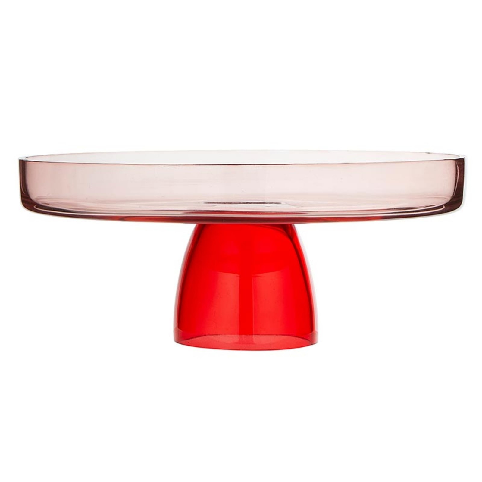 Slant Collections Two-Toned Glass Cake Stand Pedestal Dessert Holder 9.5in