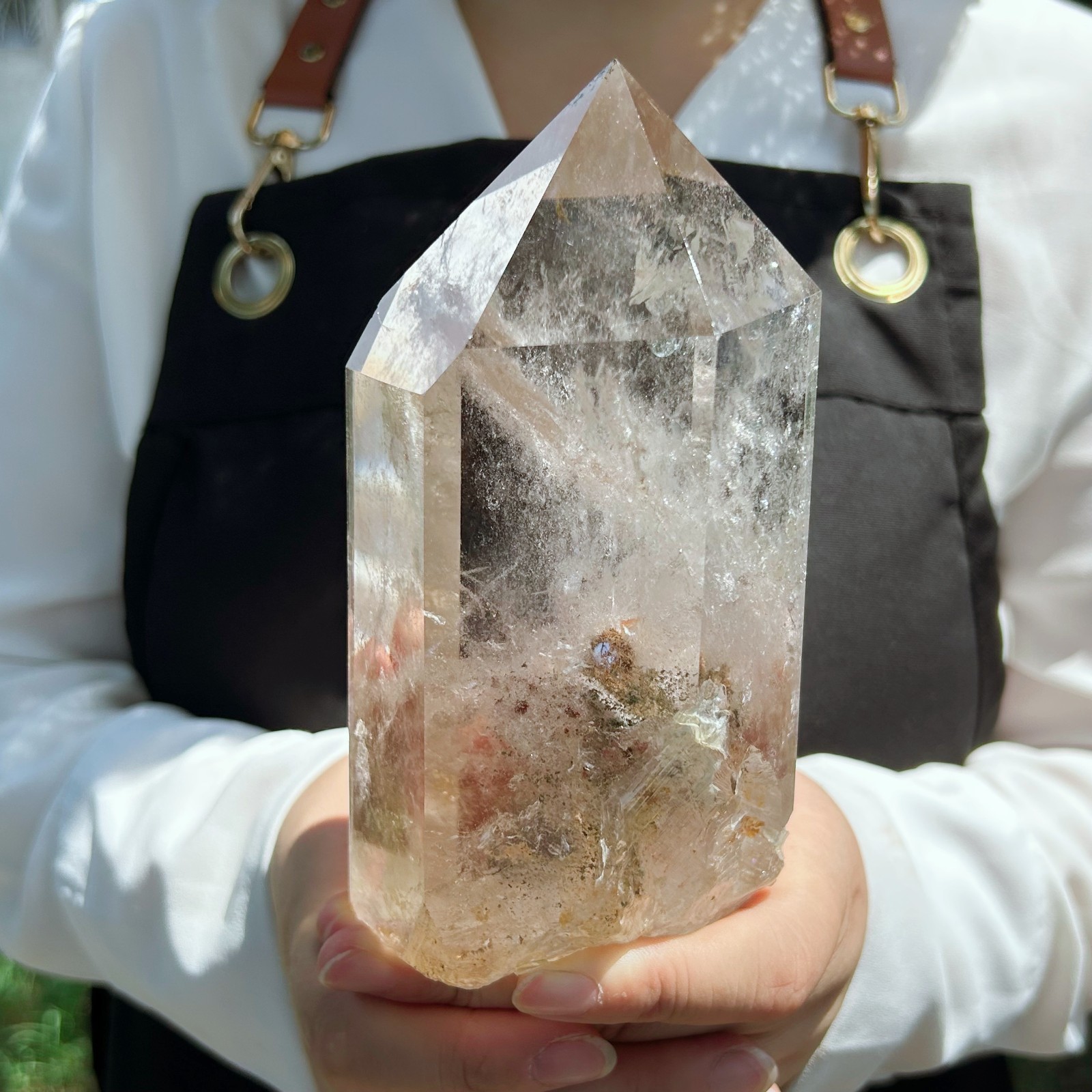 2.7LB Natural Smoky Quartz Obelisk Crystal Wand Point Healing C2996
