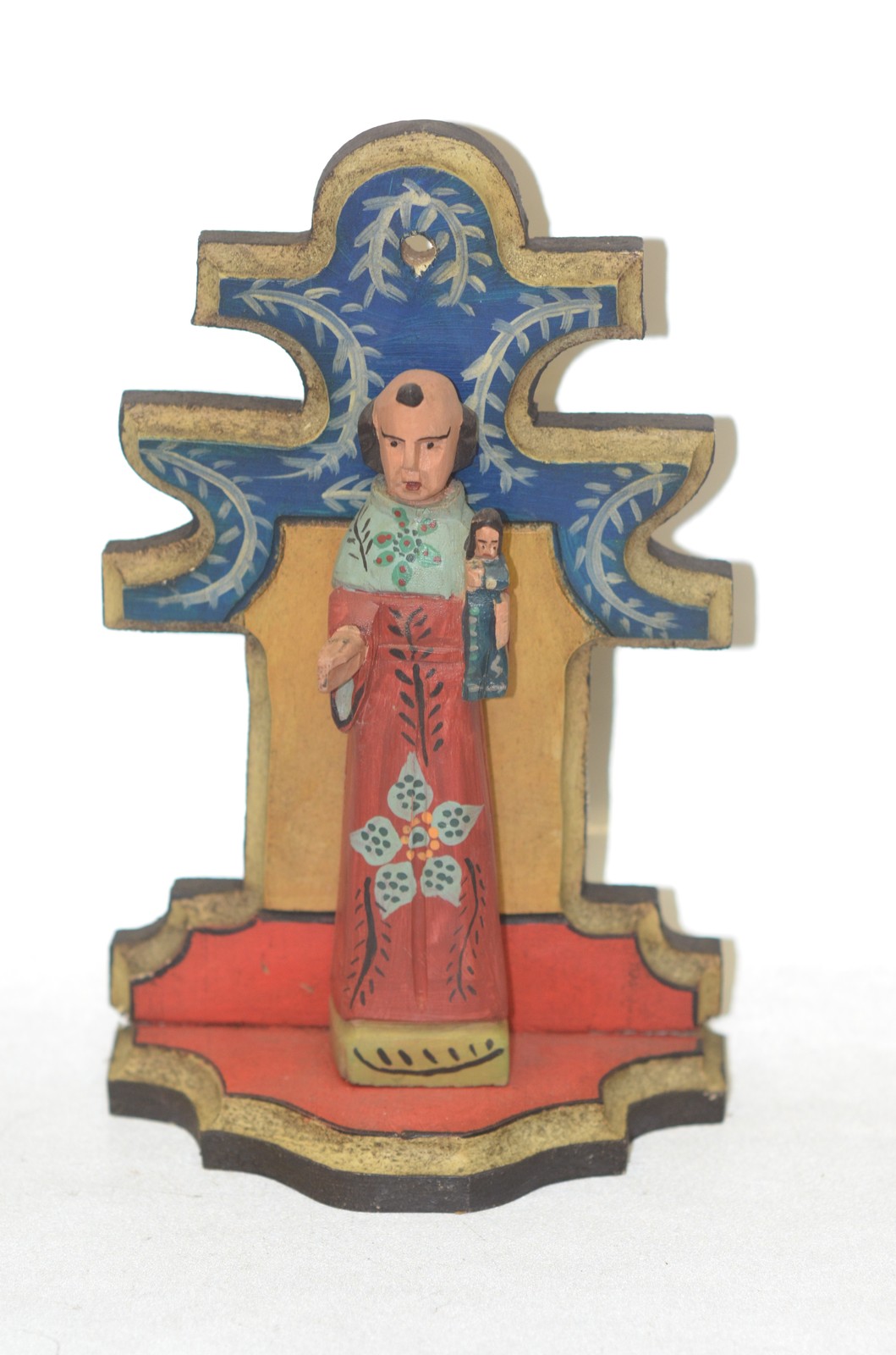 ST. ANTHONY ON STAND GUATEMALAN FOLK ART  
