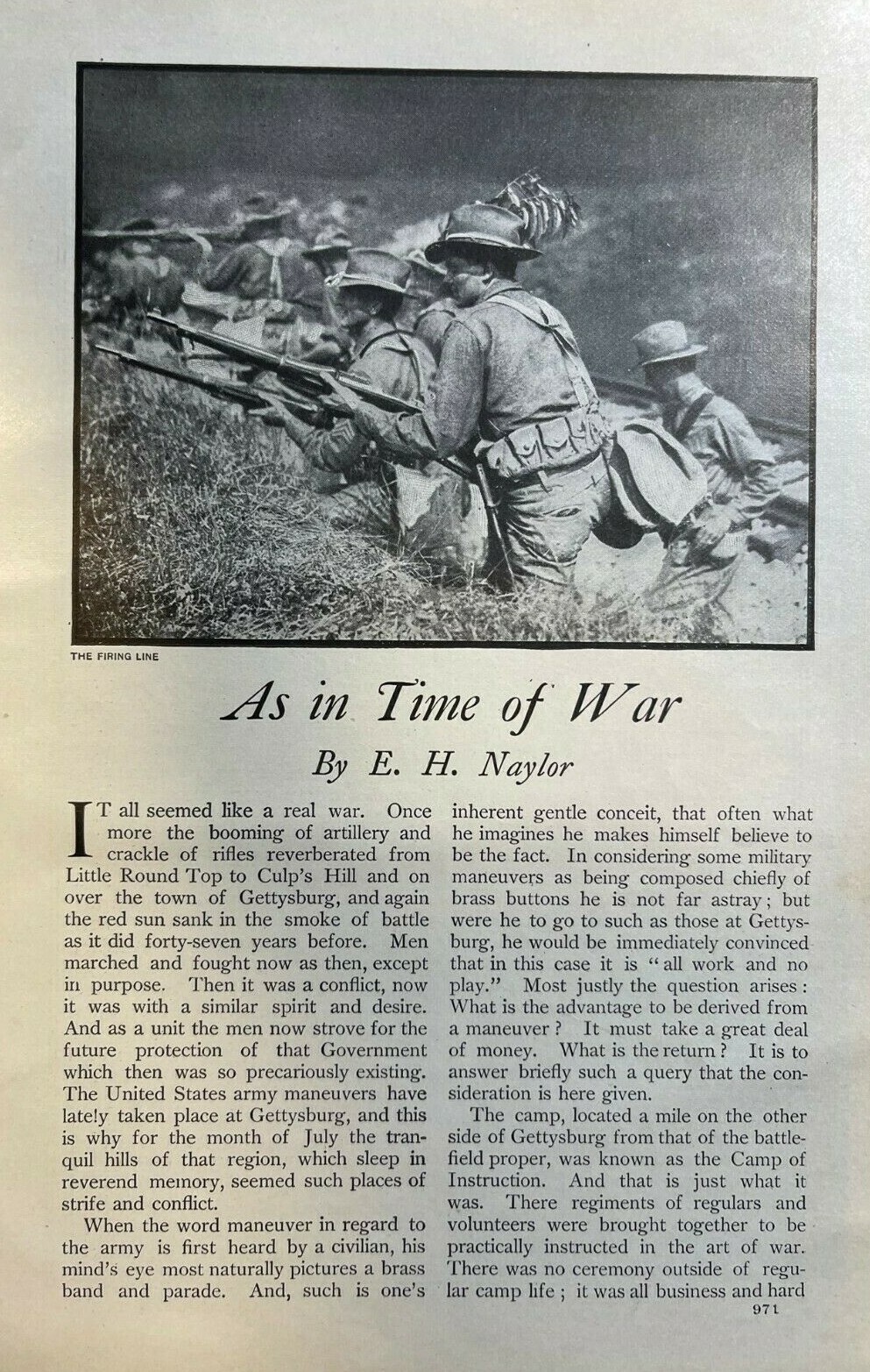 1910 United States Army War Games at Gettysburg Pennsylvania illustrated