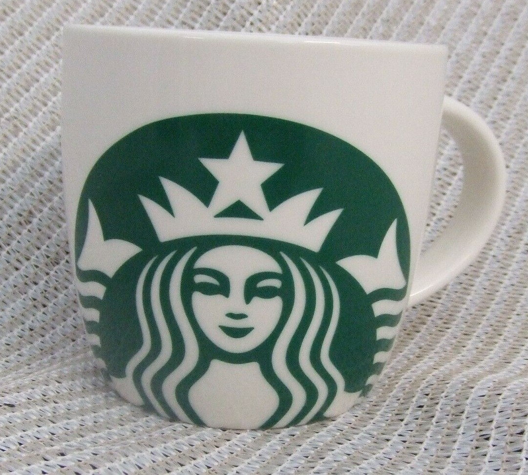 Starbucks 2017 Classic White Green Mermaid Logo Coffee  / SOUP  Mug  14 Fl Oz 