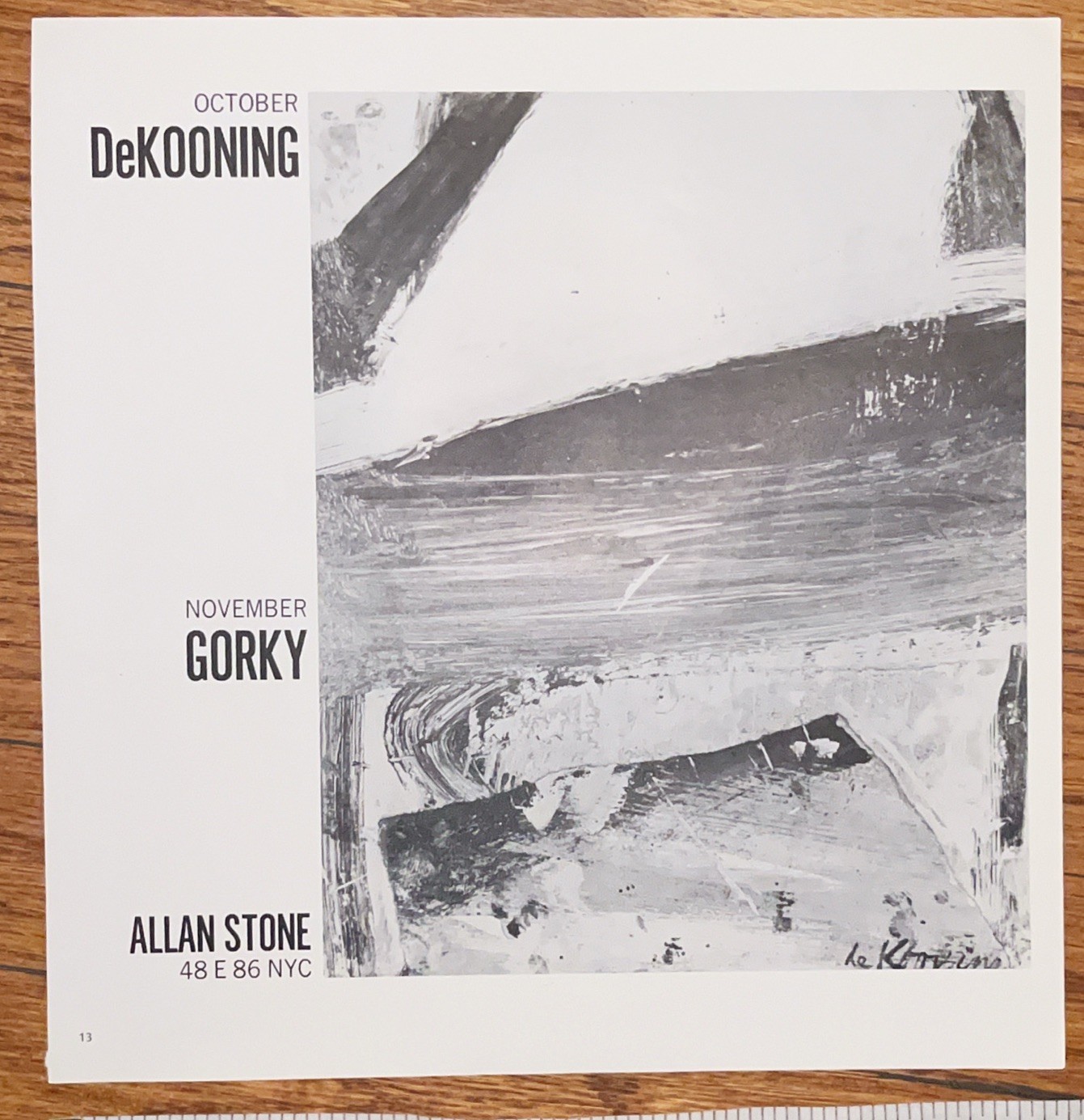 1975 de Kooning Vintage Art Gallery Print Ad, Gorky, Allan Stone NYC abstract 1975 de Kooning Vintage Art Gallery Print Ad, Gorky, Allan Stone NYC abstract