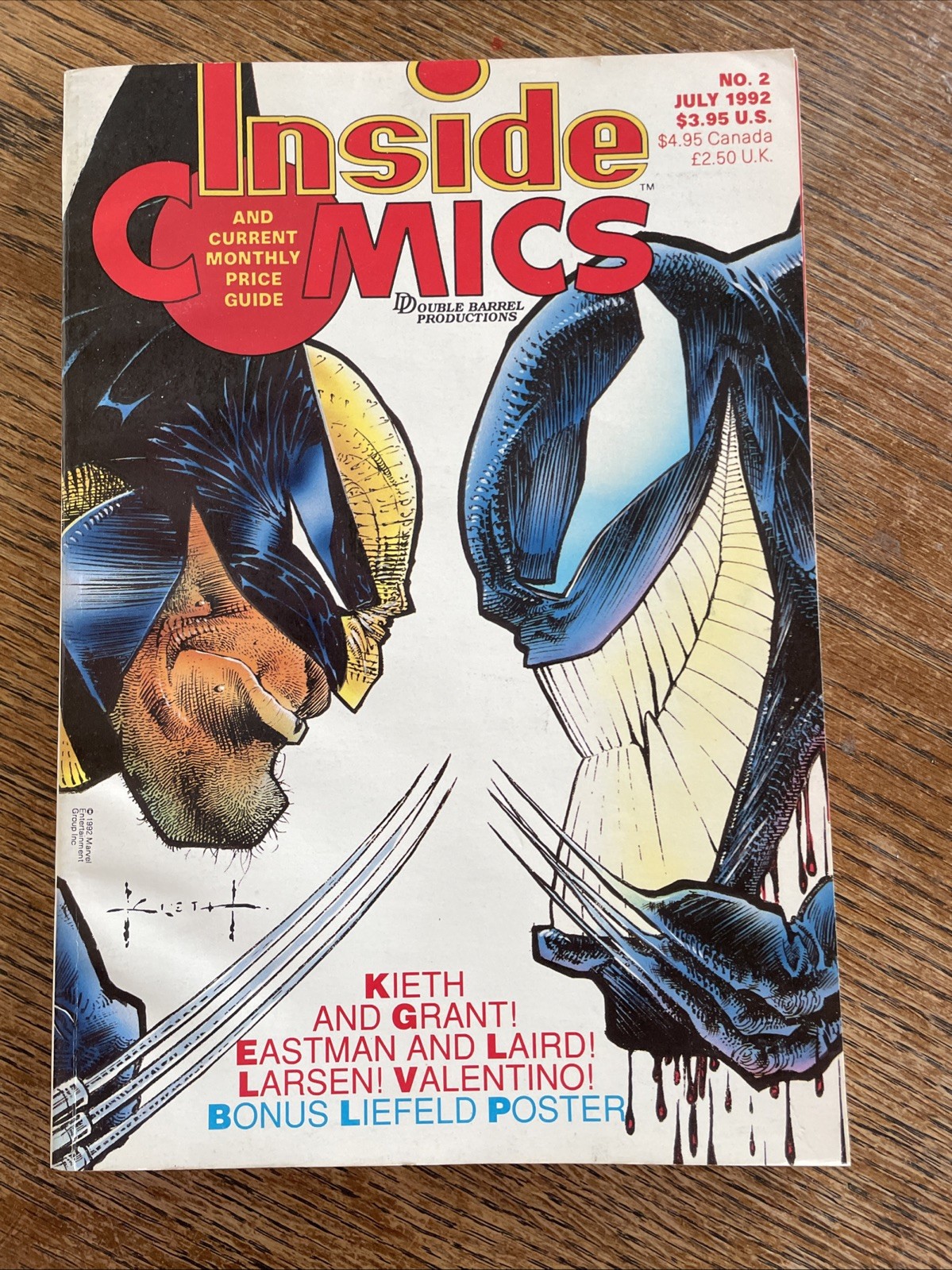 Inside Comics Number Two 2 Magazine July 1992  Venom Wolverine With Poster LB11
