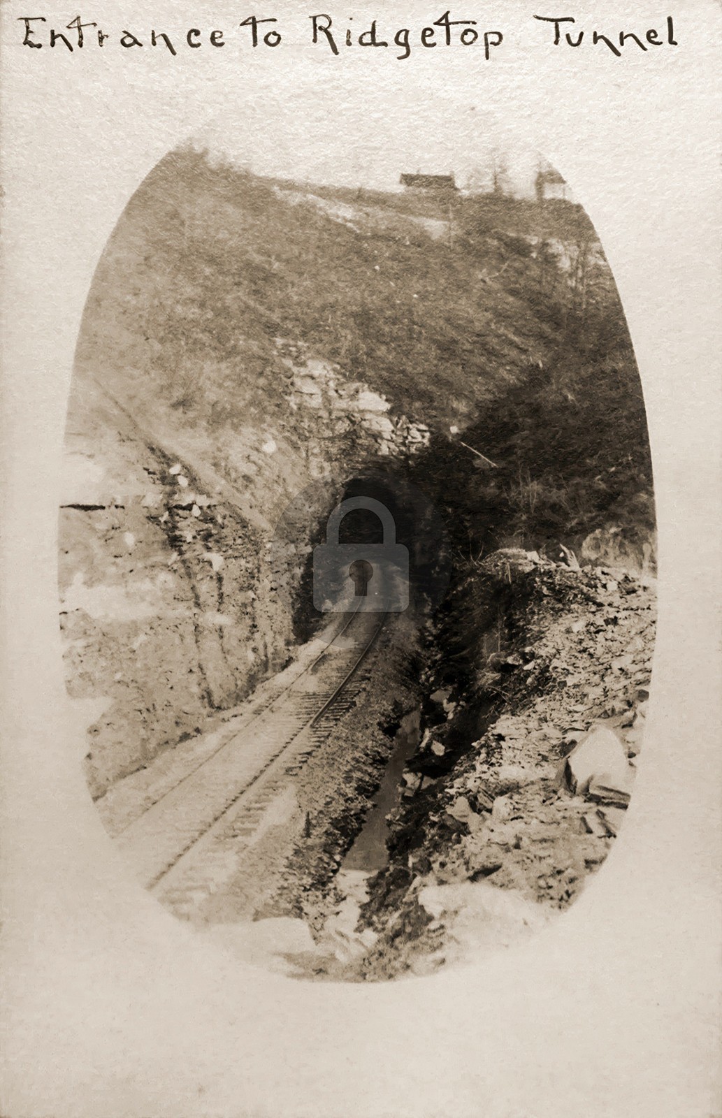 c1909 L & N RR Entrance to Tunnel Ridgetop TN Tennessee RPPC Photo Postcard COPY