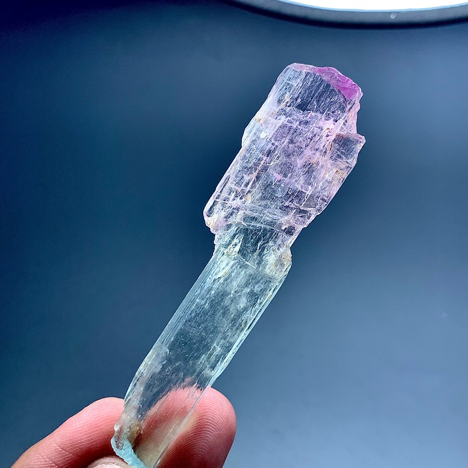 90 Carat  Bi Color Kunzite Crystal Specimen From Afghanistan