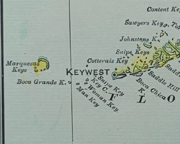 Vintage 1906 FLORIDA Map 14\