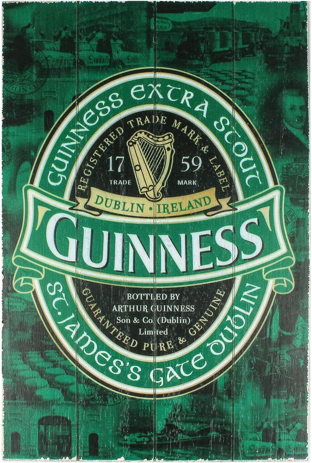 Guinness Wooden Sign - Ireland Label Design Metal tin sign 8*12 inch