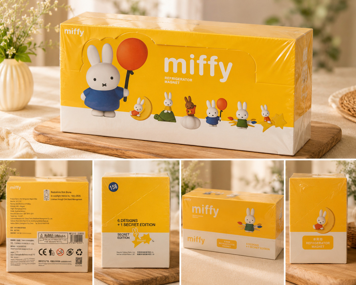 Miffy Refrigerator Magnet Blind Box Factory Sealed Case 6pc Choco Teddy Secret