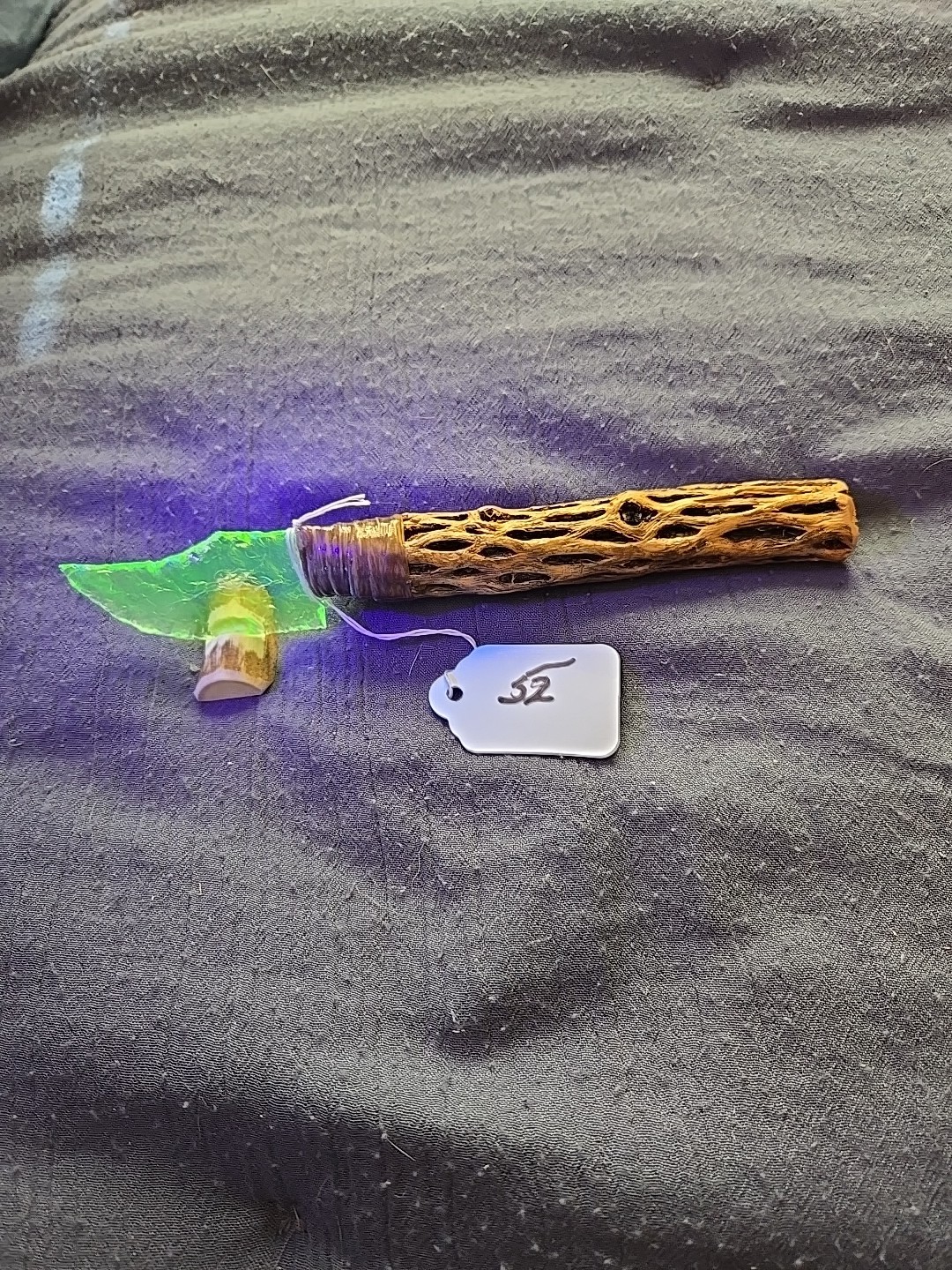 Handmade Uranium Glass Knife #52