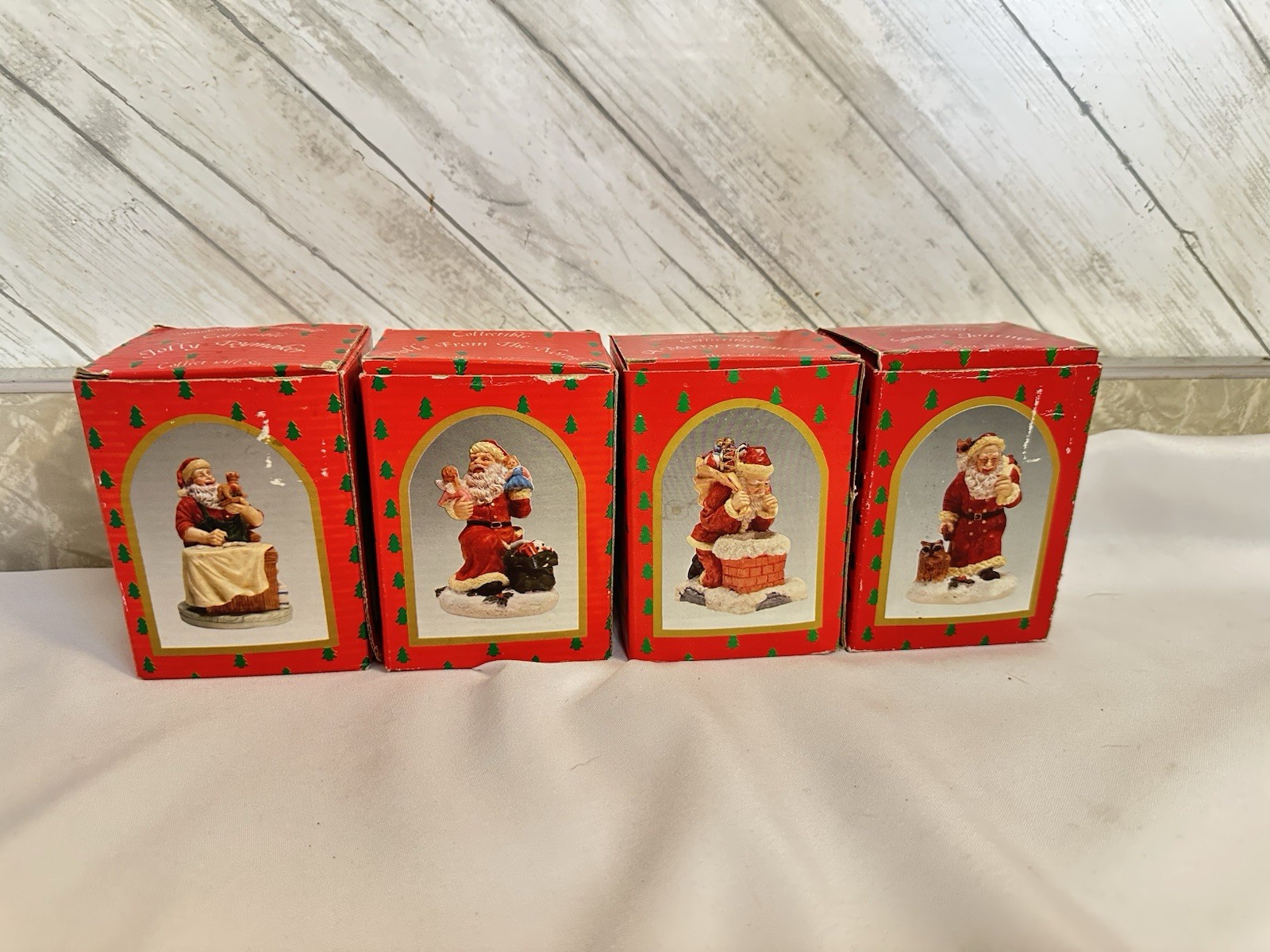 Vintage Brinn’s 1992 Santa Figurines Lot Of 4 W/ Boxes Christmas Collectible Vintage Brinn’s 1992 Santa Figurines Lot Of 4 W/ Boxes Christmas Collectible