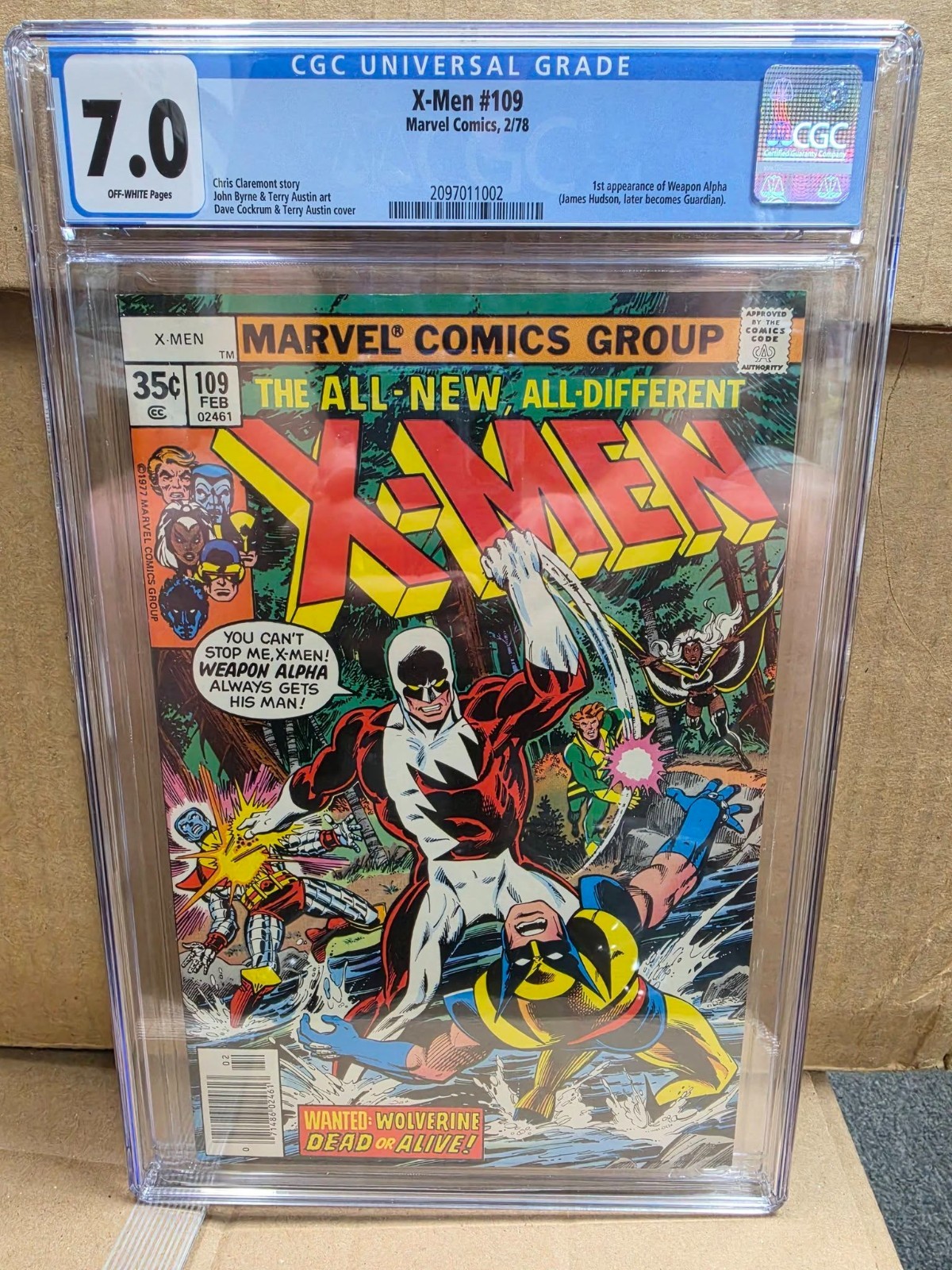 X-MEN #109  CGC 7.0  1st WEAPON ALPHA  1978  JOHN BYRNE