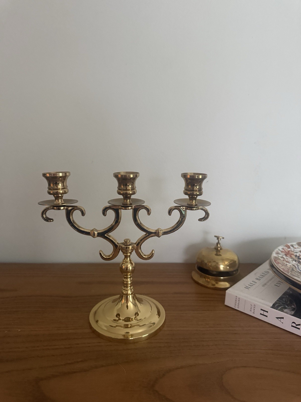 Vintage Baldwin Brass 3 Arm Candle Holder 9 Inch Candelabra