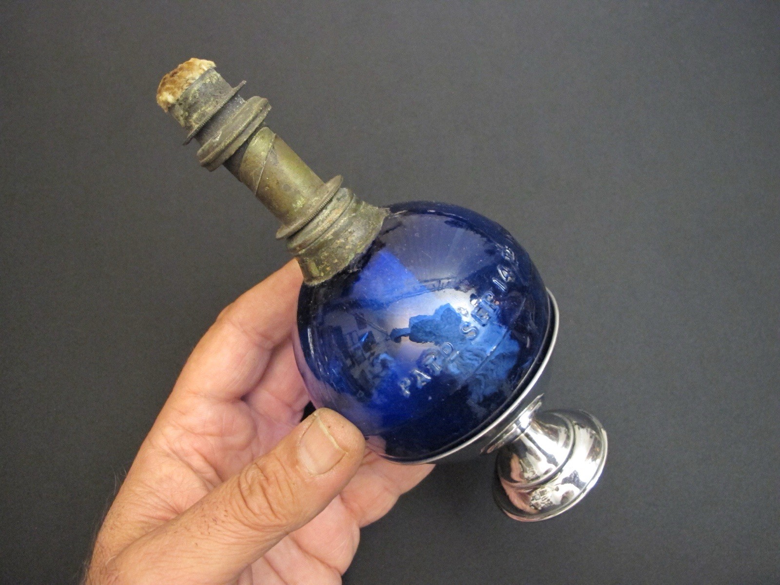 1880 Vtg Jewelers/Watchmaker Workbench Glass Lamp/Burner/Torch Antique Rare Tool